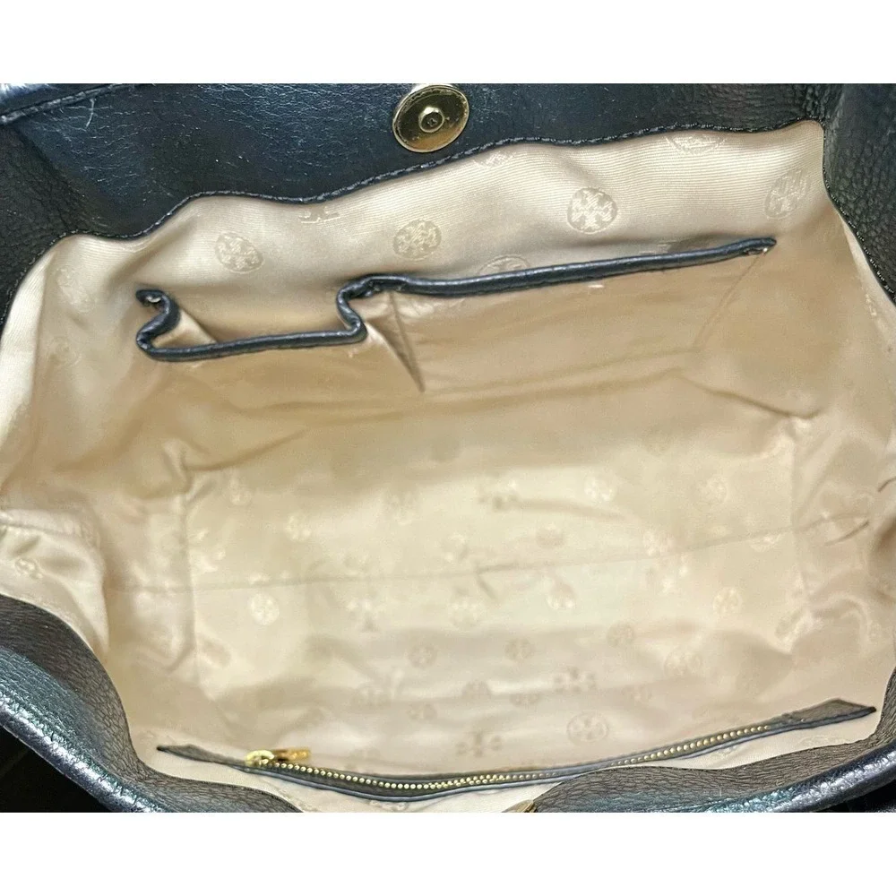 Tory Burch Black Leather Amanda Classic Hobo Shoulder Bag